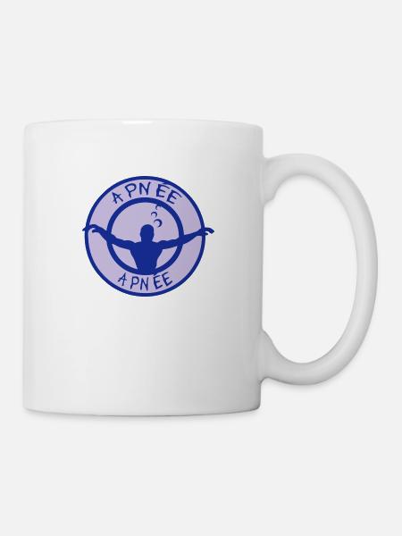 apnee apnea atemstillstand4 logo - Mug blanc - blanc