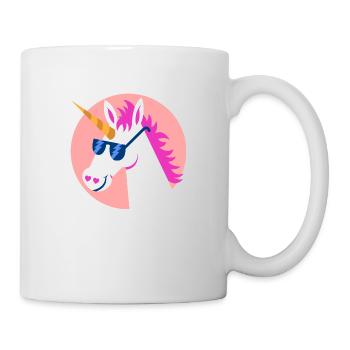 Licorne lunettes de soleil arc-en-ciel cheval cadeau - Mug blanc - blanc - Droite