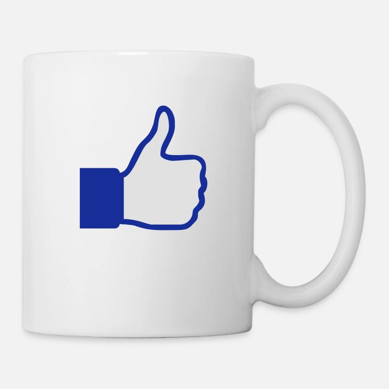 bouton de réseau social - Mug blanc - blanc
