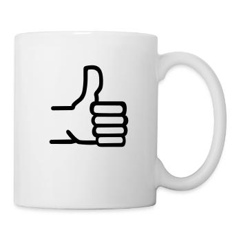Daumen hoch - Tasse - Weiß - Rechts