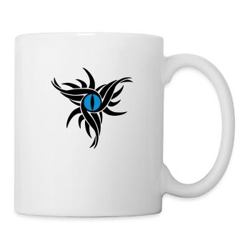 Drachenauge, Dragon Eye, Tattoo Style, Drache Auge - Tasse - Weiß - Rechts