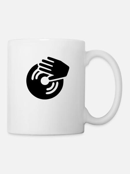 DJ Mixer Vinyl Records Party Music Producer - Mug - white