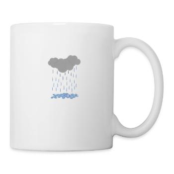 Wolken und Schirme - Tasse - Weiß - Rechts