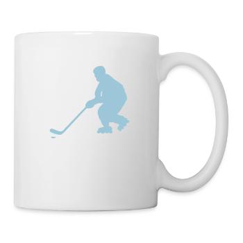 inline skating hockey silhouette2 drawing - Mug - white - Right