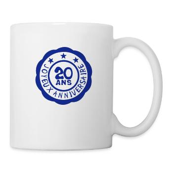 20 ans anniversaire joyeux logo tampon - Mug blanc - blanc - Droite