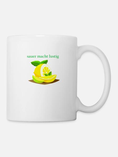 sauer macht lustig,Zitrone - Tasse - Weiß