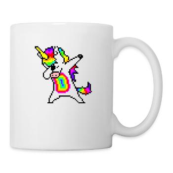 Licorne arc-en-ciel pixelart - Mug blanc - blanc - Droite