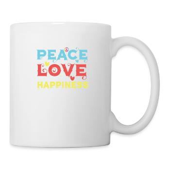 PEACE LOVE AND HAPPINESS - Tasse - Weiß - Rechts