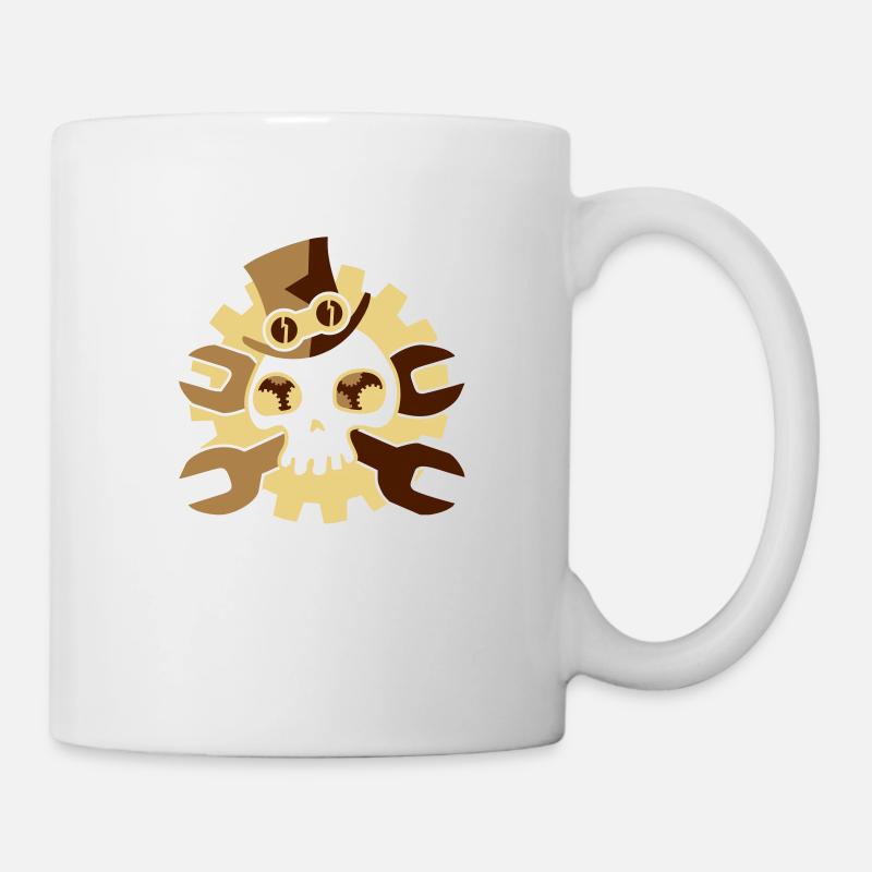 steampunk_skull_3c - Mug blanc - blanc