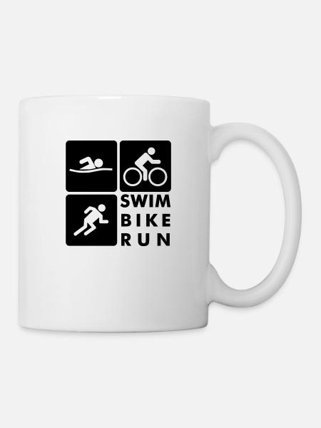 Swim Bike Run Triathlon - Mug - white