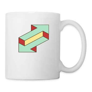 Illusion Pfeil - Tasse - Weiß - Rechts