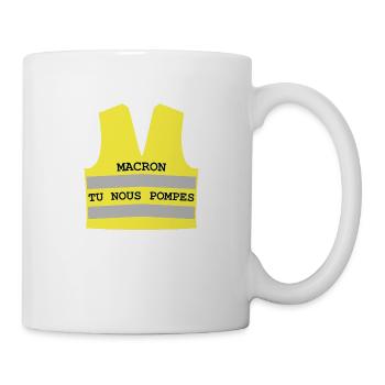 Gilet jaune Macron tu nous pompes - Mug blanc - blanc - Droite