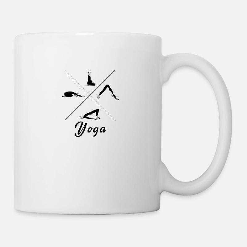 Positions de yoga - Mug blanc - blanc