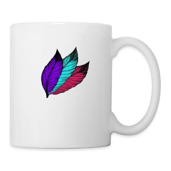 Feathers black colorful - Mug - white - Right