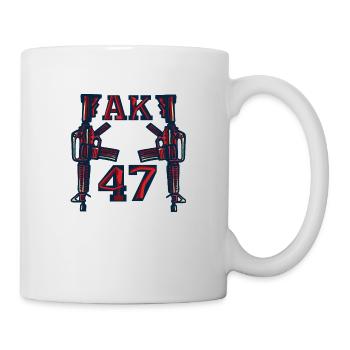 Ak47 assault rifle weapon ammunition art design - Mug - white - Right