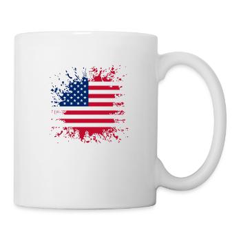 USA Flagge Farbspritzer - Tasse - Weiß - Rechts