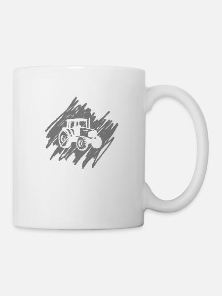 tracteur - Mug blanc - blanc