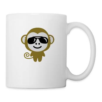 monkey suglasses Affe mit Sonnenbrille - Tasse - Weiß - Rechts