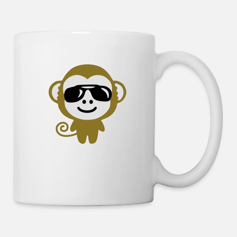 monkey_suglasses - Mug blanc - blanc