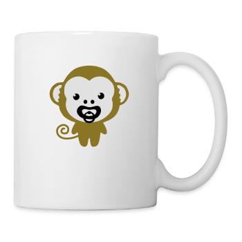 monkey with soother - Mug blanc - blanc - Droite