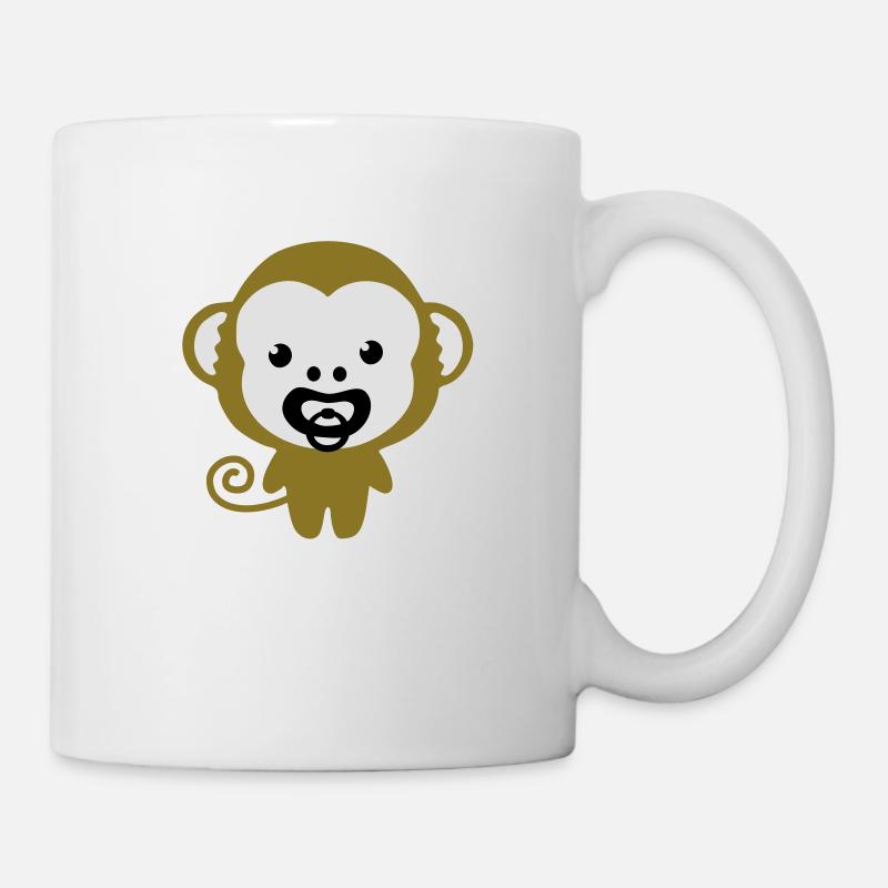 baby monkey soother, Schnulleraffe - Tasse - Weiß