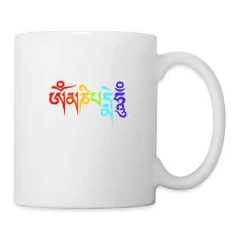 Om Mani Padme Hum - Rainbow Edition - Tasse - Weiß - Rechts