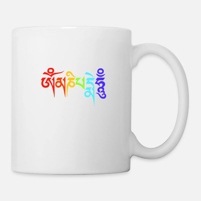 Om Mani Padme Hum - Rainbow Edition - Tasse - Weiß