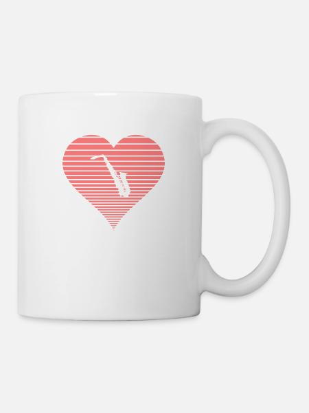 Saxofon - Tasse - Weiß