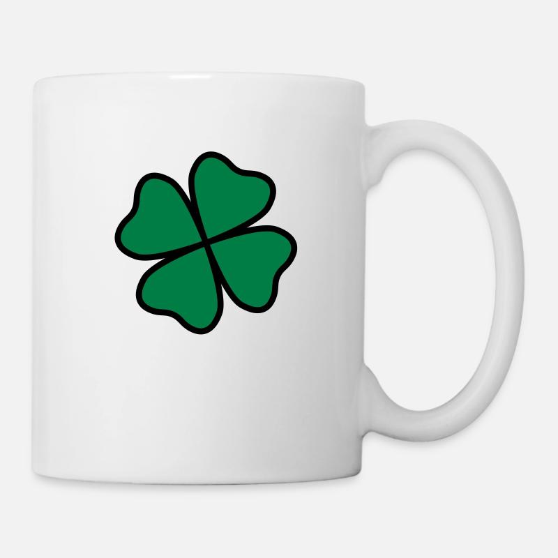 Kleeblatt - Tasse - Weiß