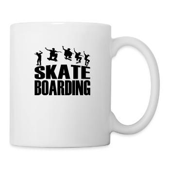 Longboard Skateboard Shirts Geschenk Silhoutte - Tasse - Weiß - Rechts