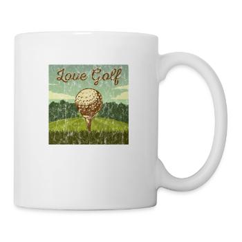 Golf Golfing Shirt Geschenkidee Golfer Vintage - Tasse - Weiß - Rechts