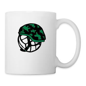 Volleyball Wasserball Ball militärischen Helm - Tasse - Weiß - Rechts