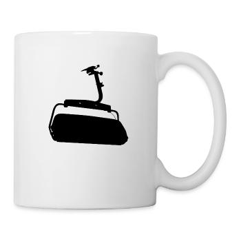Télésiège Silhouette Noir - Mug blanc - blanc - Droite