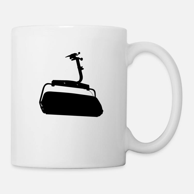 Sessellift Silhouette Schwarz - Tasse - Weiß