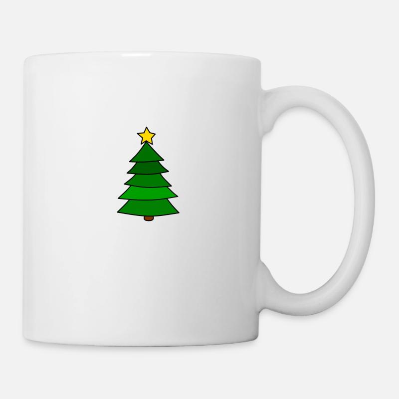 Tannenbaum mit Stern in Farbe - Tasse - Weiß