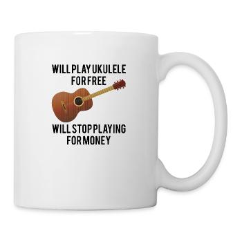 WANT TO PLAY UKULELE FOR FREE - Mug - white - Right