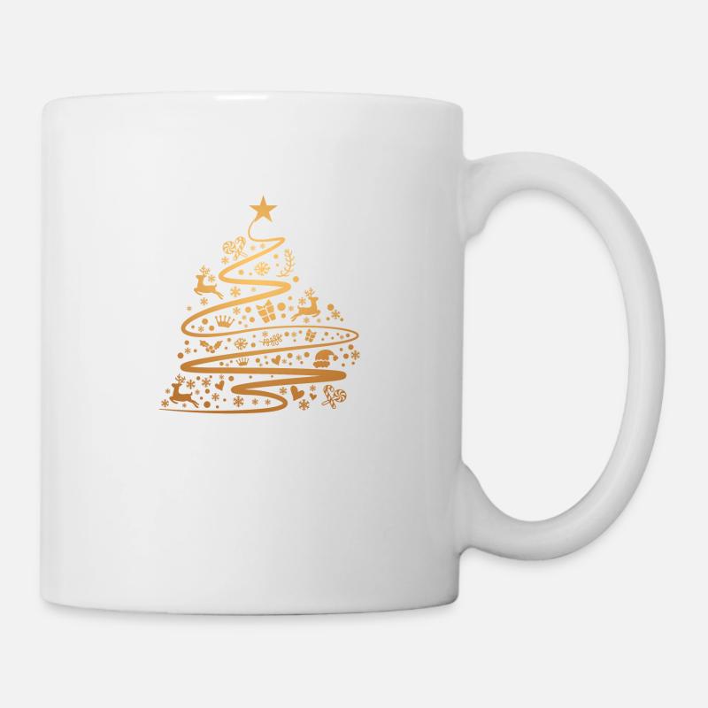 Xmas Tree Gold - Mug - white