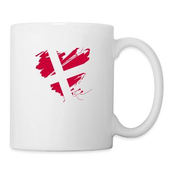 Denmark Scandinavia Europe EU Flag Heart hygge - Mug - white - Right