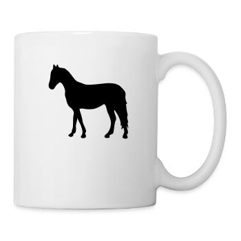 Stehendes Pferd - Tasse - Weiß - Rechts