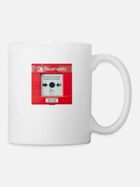 Feuerwehr Knopf - Tasse - Weiß
