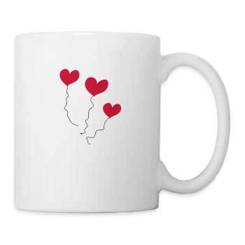 Herz Luftballons Freundin Liebe Valentinstag - Tasse - Weiß - Rechts