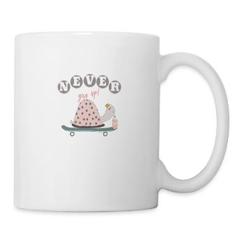 Never give up! - Tasse - Weiß - Rechts