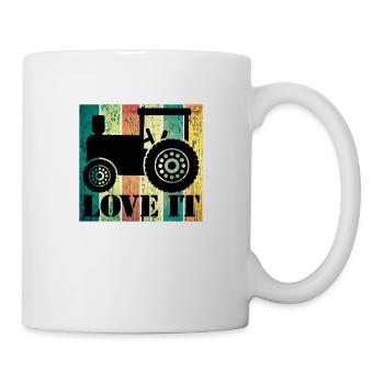 Love Tractor Vintage Design - Tasse - Weiß - Rechts