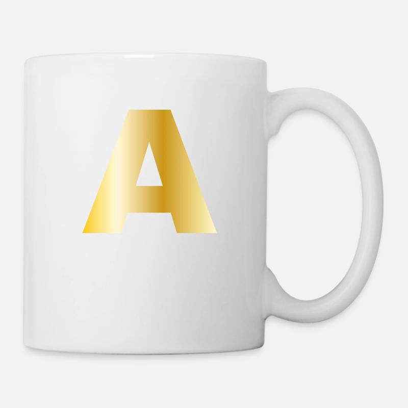 Lettre A Texte d’or - Mug blanc - blanc