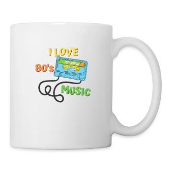 I love 80's music 80s music years gift geek - Mug - white - Right