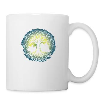 Lebensbaum Boho Bunt Natur Keltisch Geschenk norse - Tasse - Weiß - Rechts