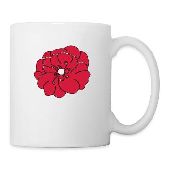 Red Peony garden flower - Mug - white - Right