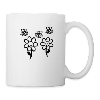 Bees and flowers - Mug - white - Right