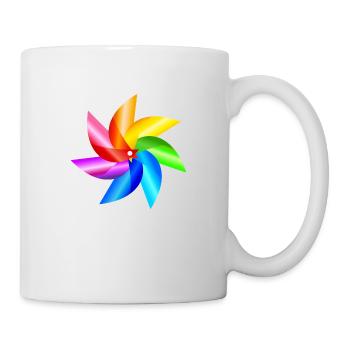 colorful windmill children's toys rainbow summer - Mug - white - Right
