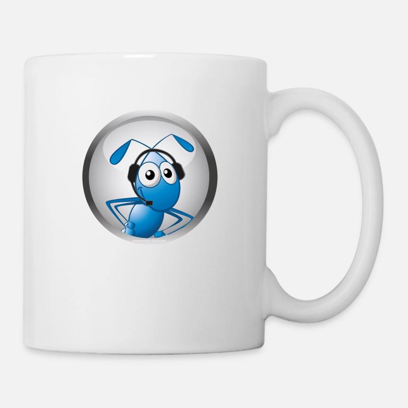 Ameise mit Headset - Tasse - Weiß
